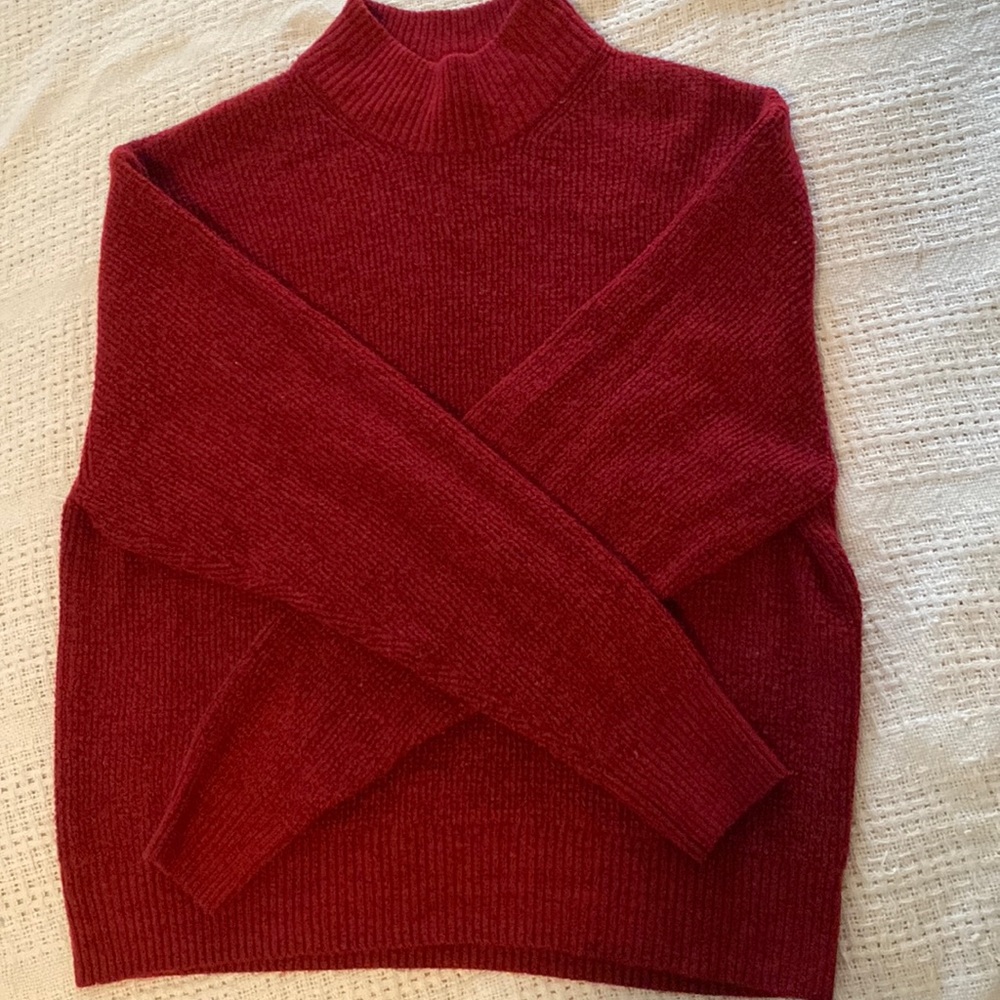 Red Waffle Mockneck Sweater | Gap